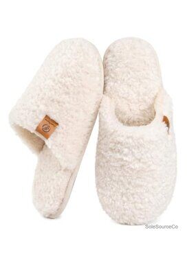 Fuzzy Memory Foam Slippers Cozy Warm Indoor House Shoes